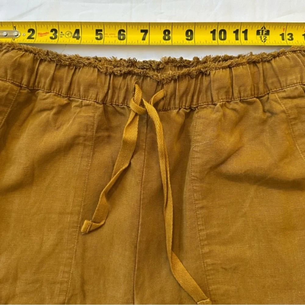 Zara Women’s Brown Linen Blend Straight Leg Cargo Style Pants - Small